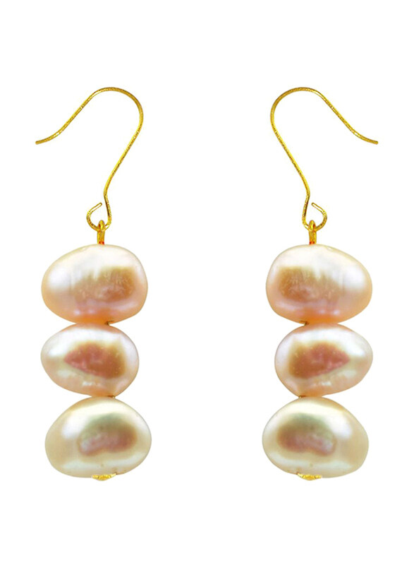 

Vera Perla 18K Yellow Gold Dangle Earrings for Women, with Pearl Stone, Rose Gold