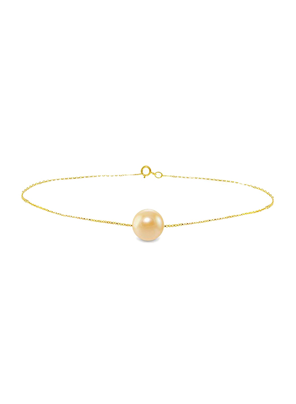 Vera Perla 18K Gold Chain Bracelet for Women, with Pearl Stone, Gold/Beige