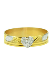 Vera Perla 18K Solid Gold Fashion Ring for Women, with Heart Shape Diamond, Gold, US 7
