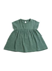 مون كايند فستان اوفرسايز, قطن, 6-12 اشهر, اخضر
