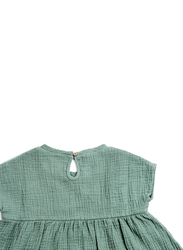 مون كايند فستان اوفرسايز, قطن, 6-12 اشهر, اخضر