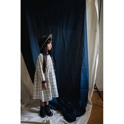 Monkind Flannel Dress, Cotton, 2-3 Years, Off White/Black