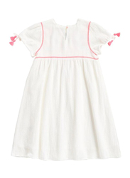 Louise Misha Coconut Embroidered Details Dress, Cotton, 12-Months, White