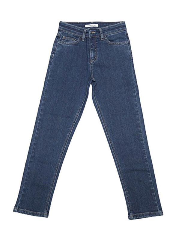 

Mingo Kids Denim "Mum" Jeans, 8-10 Years, Dark Blue