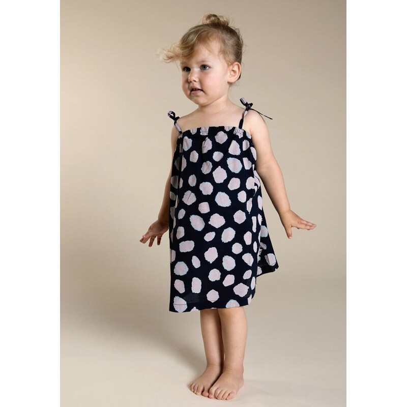 Little Man Happy Blue Coral String Dress, Cotton, 5-7 Years, Navy Blue