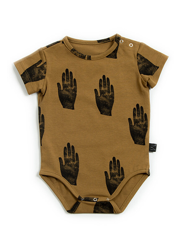 

Monkind Hey Body Onesie, Cotton, 1-2 Years, Brown/Black