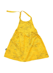 Little Man Happy Waves Dungaree Dress, Cotton, 3-5 Years, Golden Sun