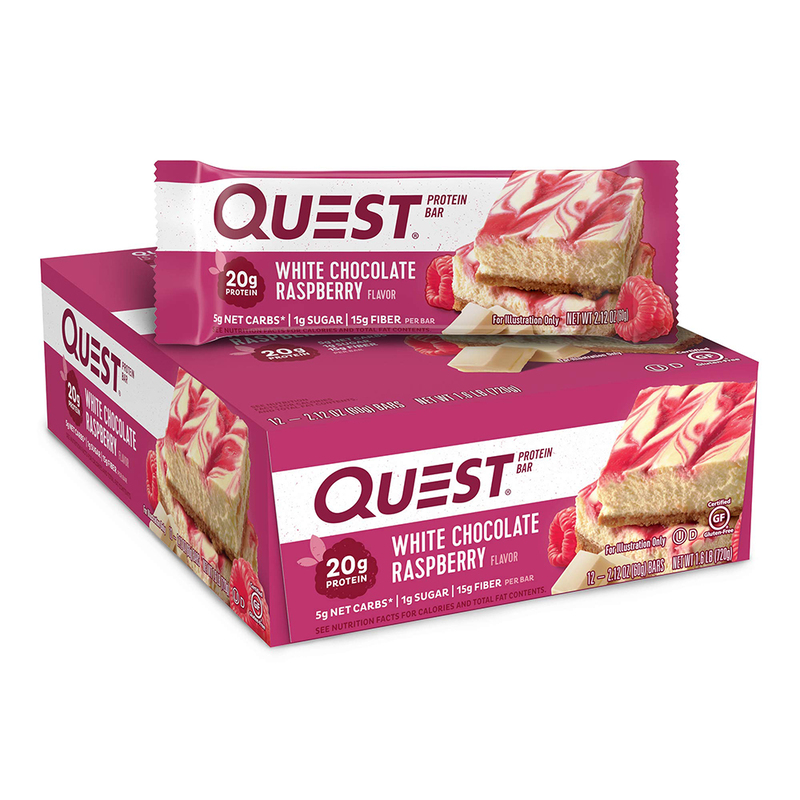 Quest Protein Bar White Chocolate Raspberry  60g Pack of 12