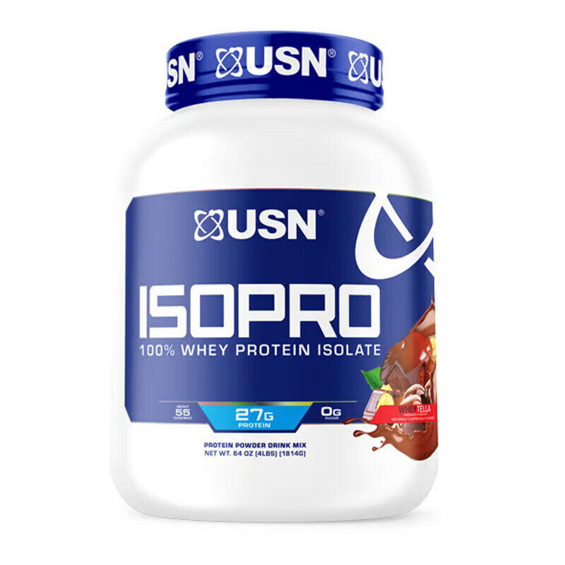 

USN ISOPRO 100% Whey Protein Isolate 4lb Wheytella 55 Servings