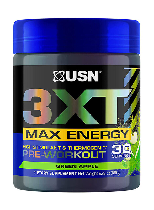 

USN 3XT Max Energy Pre-Workout, 30 Servings, 180g, Green Apple