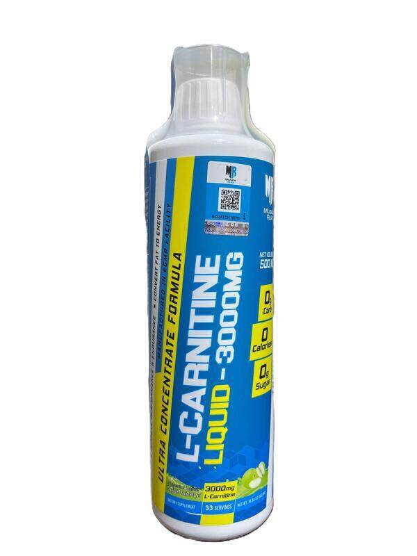 

Muscle Rulz L Carnitine Liquid 3000MG 33 Servings Sour Apple 500ML