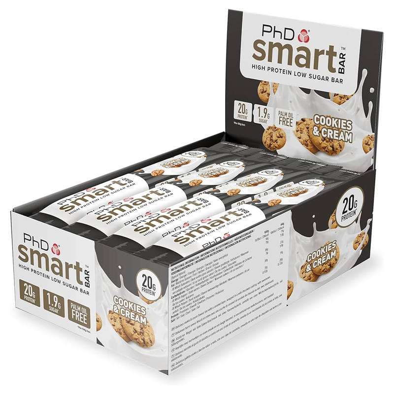 PhD Smart Bar Cookies & Cream Pack Of 12