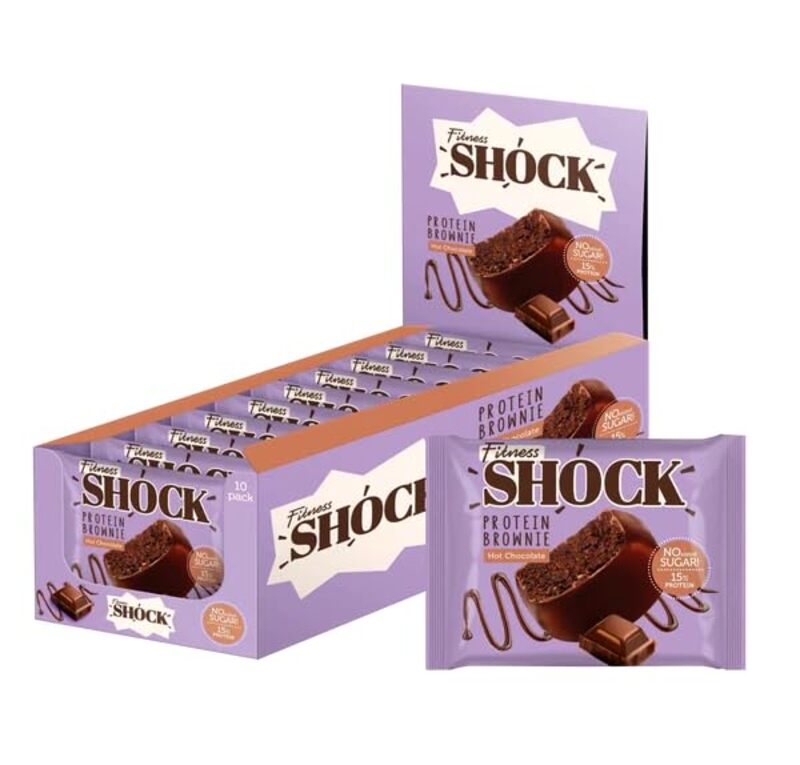 Fitness Shock Protein Brownie Hot Chocolate Flavor Pack of 10