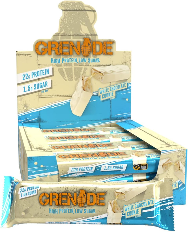 Grenade High Protein Bar White Chocolate Cookie 60g Pack of 12