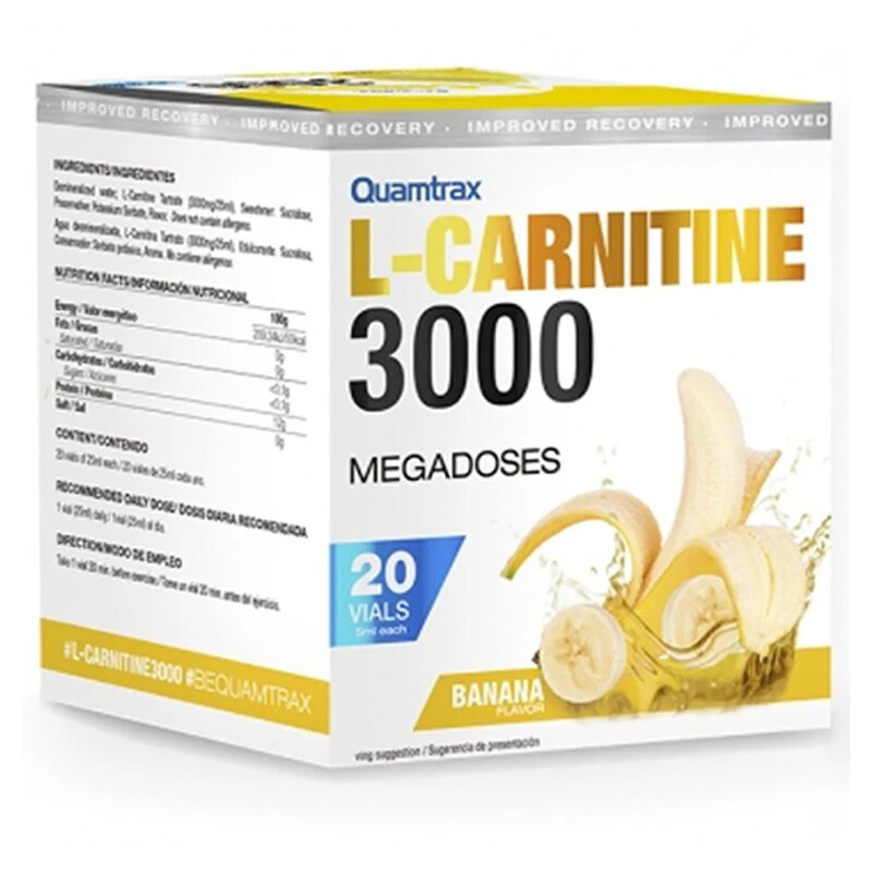

Quamtrax L-Carnitine 3000 Shot Banana Flavor 20 Vials 500ml