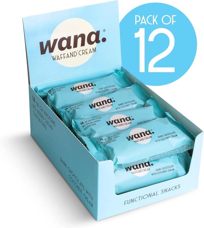 Wana Waffand Cream Dark Chocolate with Coconut 43g Pack of 12