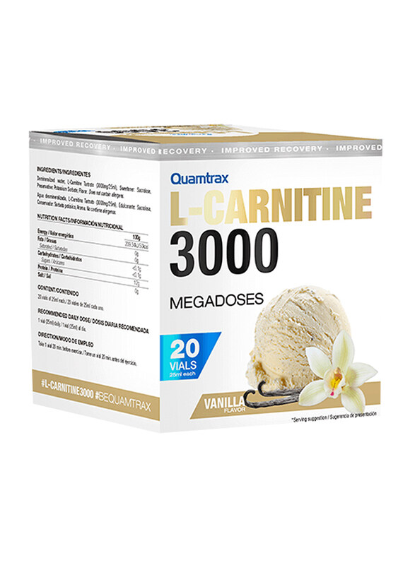 

Quamtrax L-Carnitine 3000 Shot, 20 x 25ml, Vanilla