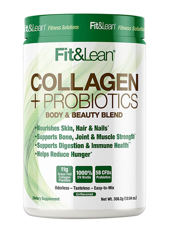 Fit&Lean Collagen + Probiotics Dietary Supplement, 358.2g, Unflavoured