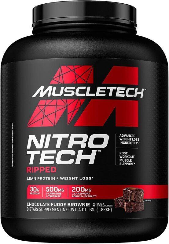 

MUSCLETECH Nitro Teach Ripped 43 Servings Chocolate Fudge Brownie 4lb 1.82kg