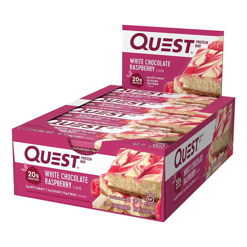 Quest Protein Bar White Chocolate Raspberry  60g Pack of 12