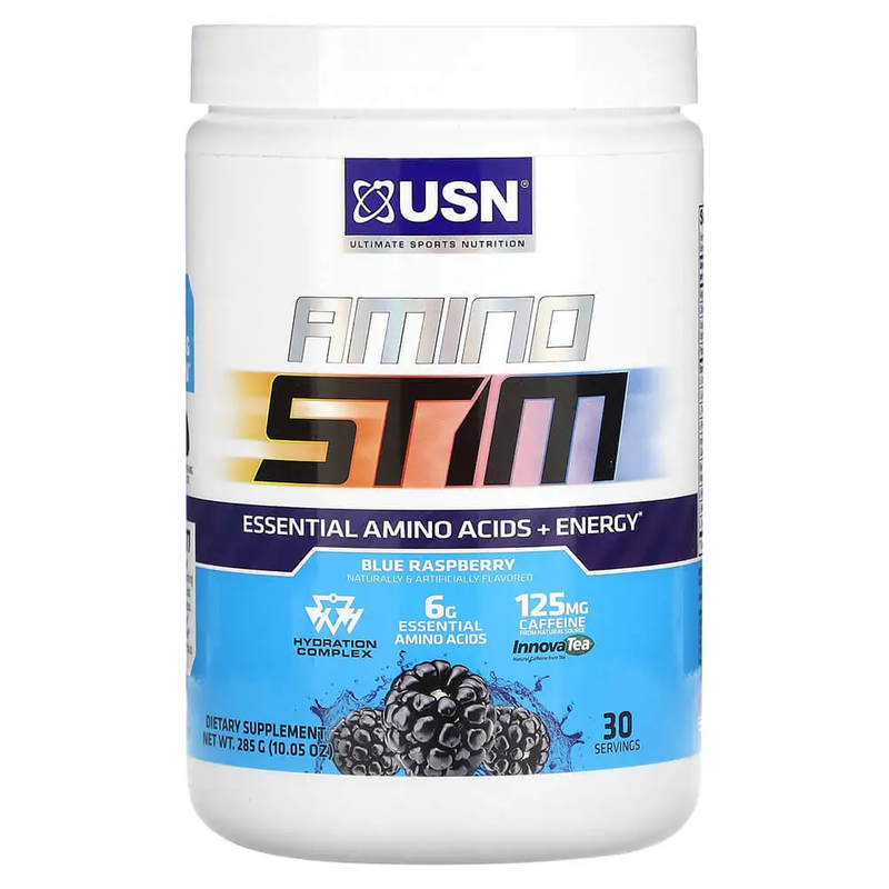 

USN Amino Stim Essential Amino Energy, Blue Raspberry Flavor, 285g, 30 Serving