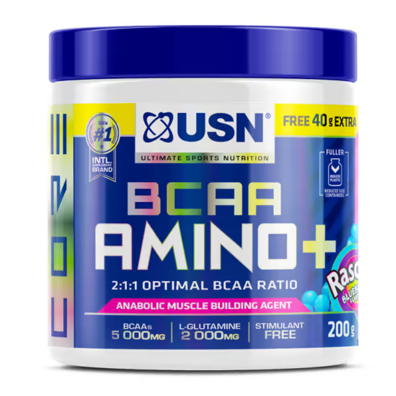 USN BCAA AMINO +, Blueberry Rascals Flavor, 200g