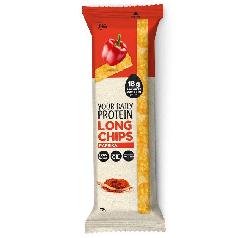 

Eggy Food Protein Long Chips, Paprika Flavor, 75g