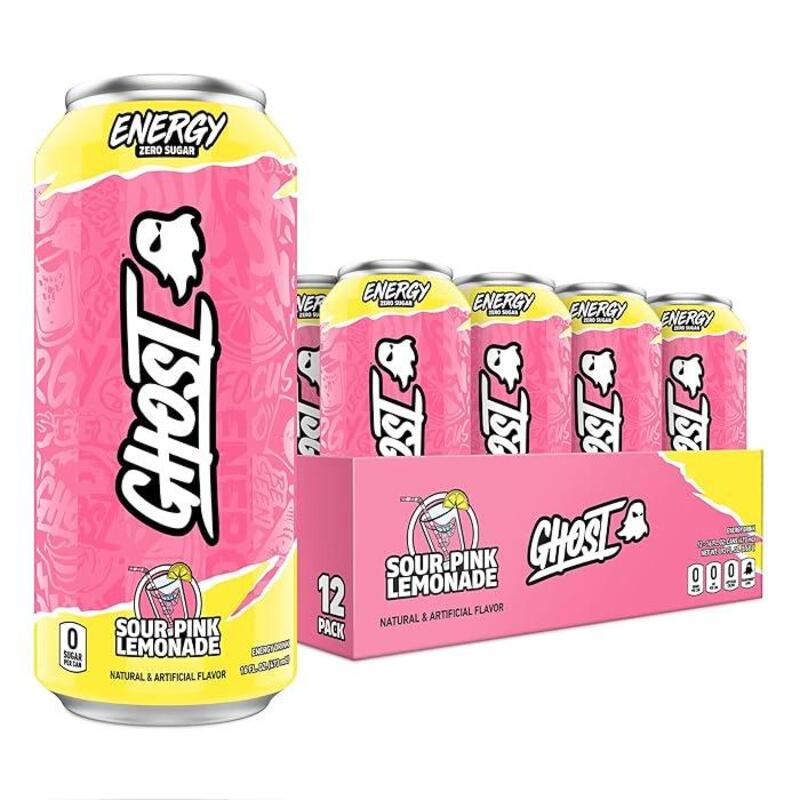 Ghost Energy RTD Drink 473ML Sour Pink Lemonade Pack of 12