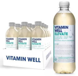 Vitamin Well Elevate 500ml Pineapple and Wild Strawberry Flavor Pack of 12