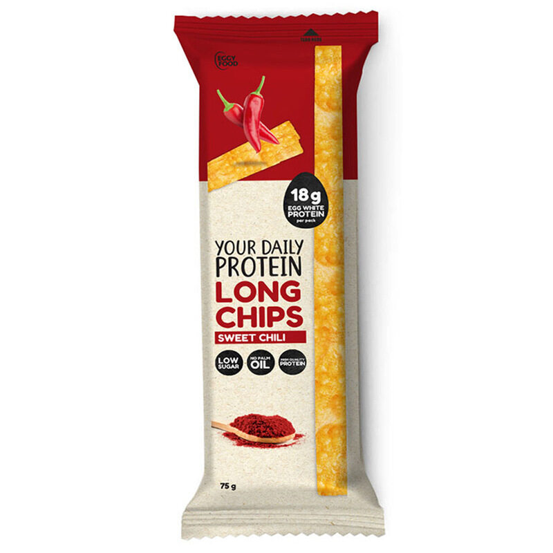

Eggy Food Protein Long Chips, Sweet Chilli Flavor, 75g