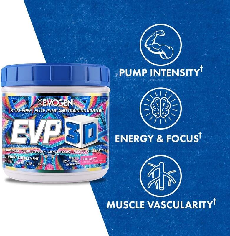 Evogen EVP 3D 528 gram, Sour Candy Flavor, 20 Serving