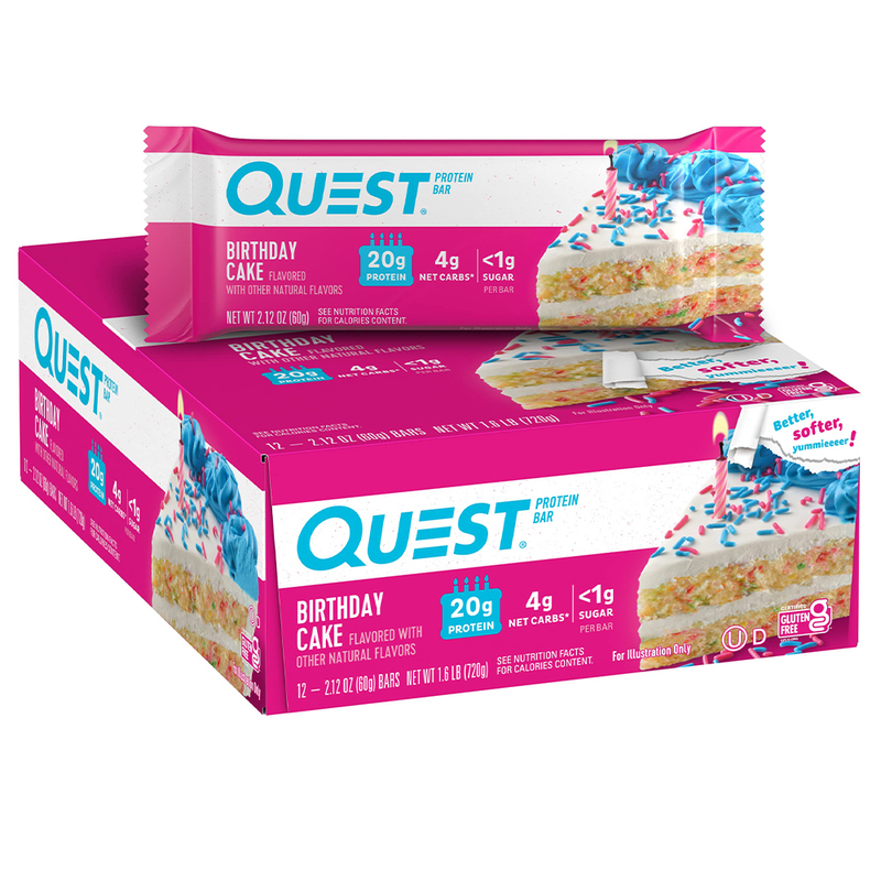 Quest Protein Bar Birthday Cake  60g Pack Box 12