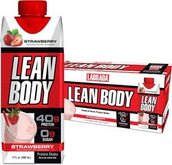 LABRADA Lean Body Ready to Drink Protein Shake, Strawberry Flavor, 500ml Pack of 12