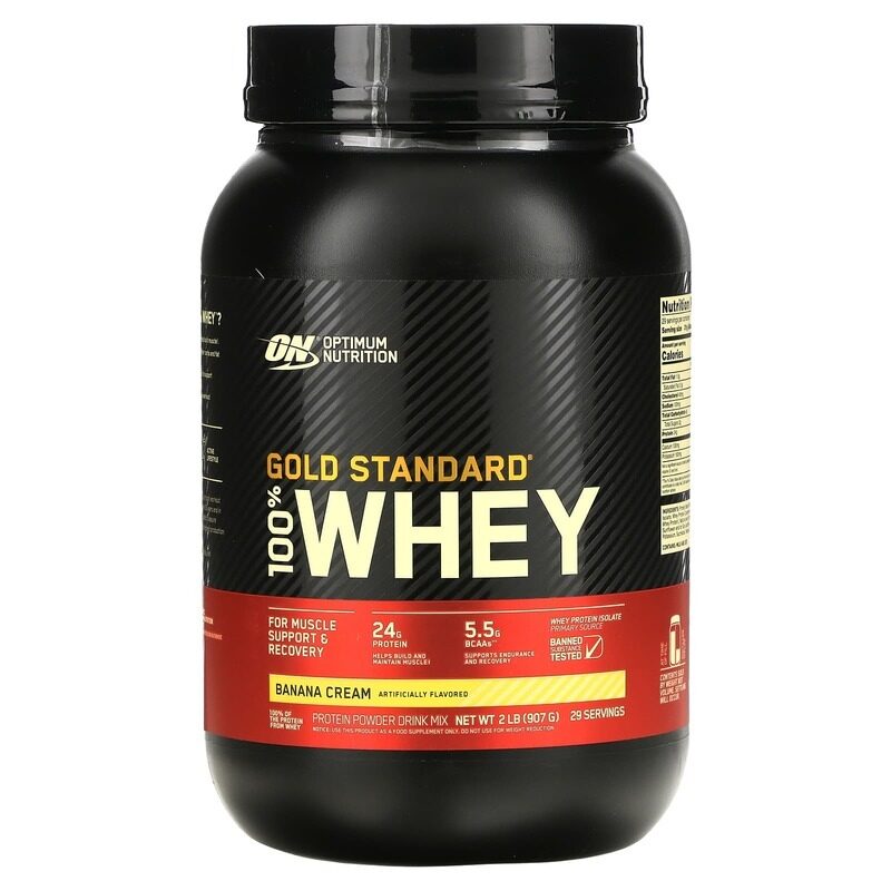 

Optimum Nutrition Gold Standard 100% Whey 29 Servings Banana Cream 2LB 907g