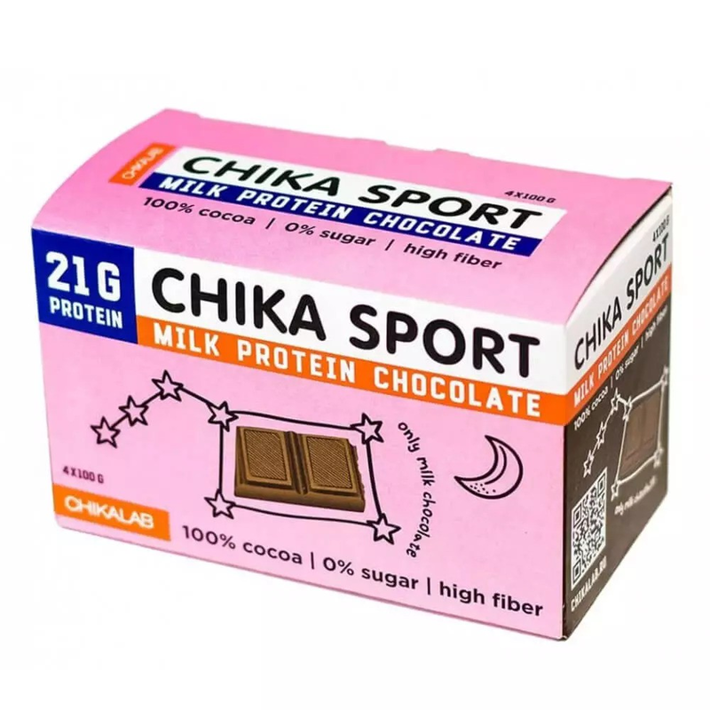 

Chikalab Chikasport Protein Milk Chocolate, Milk Chocolate Box of 4 400g