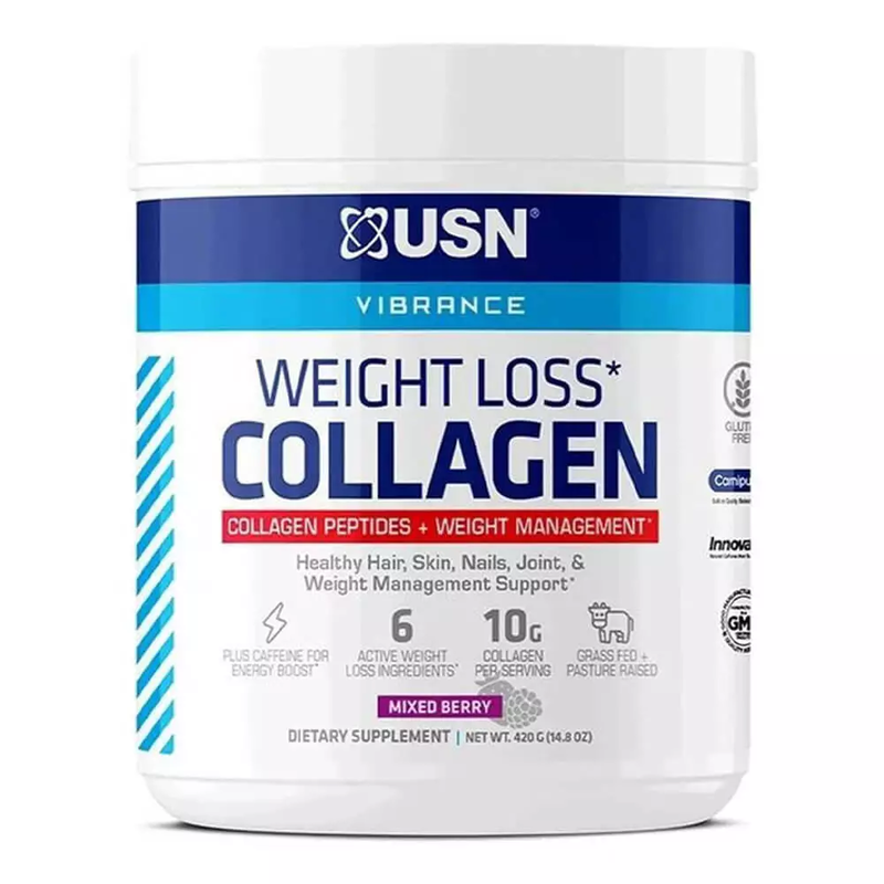 USN Weight Loss Collagen, Mixed Berry Flavor, 420 g, 30 Serving