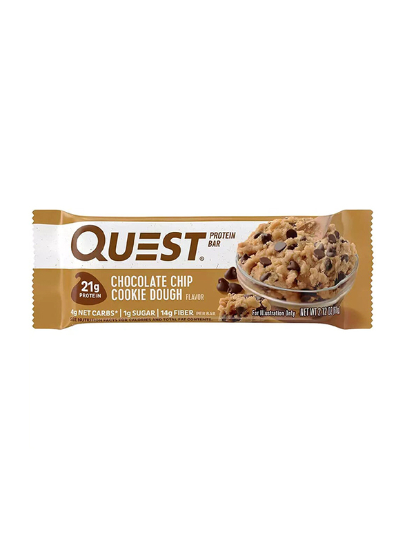 Quest Nutrition Protein Bar, 60g, Chocolate Chip Cookie Dough