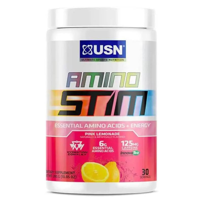 USN Amino Stim Essential Amino Energy, Pink Lemonade Flavor, 285g, 30 Serving