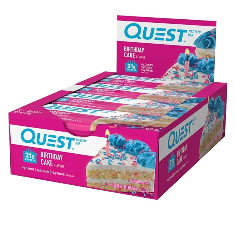 Quest Protein Bar Birthday Cake  60g Pack Box 12