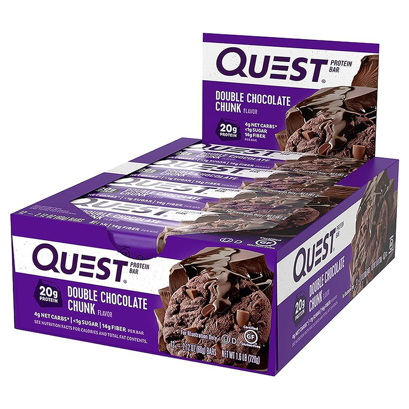 Quest Protein Bar Double Chocolate Chunk  60g Pack of 12