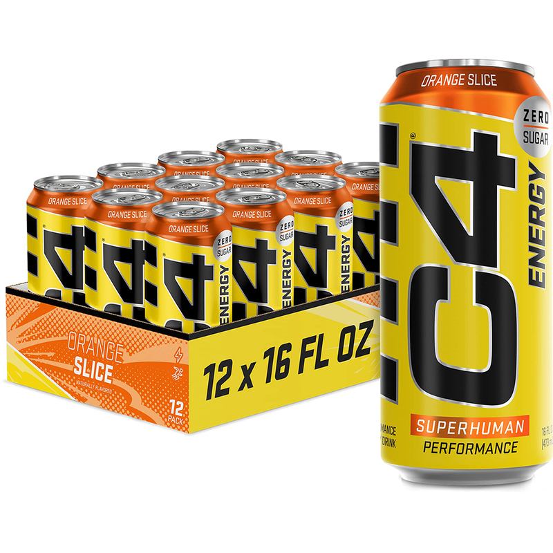 C4 Zero Sugar Energy Drink Orange Slice 500ml Pack of 12