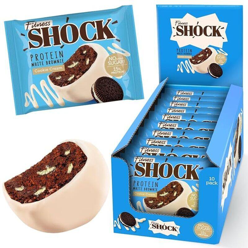 

Fitness Shock Protein Brownie Cookie Cream Flavor Pack of 10