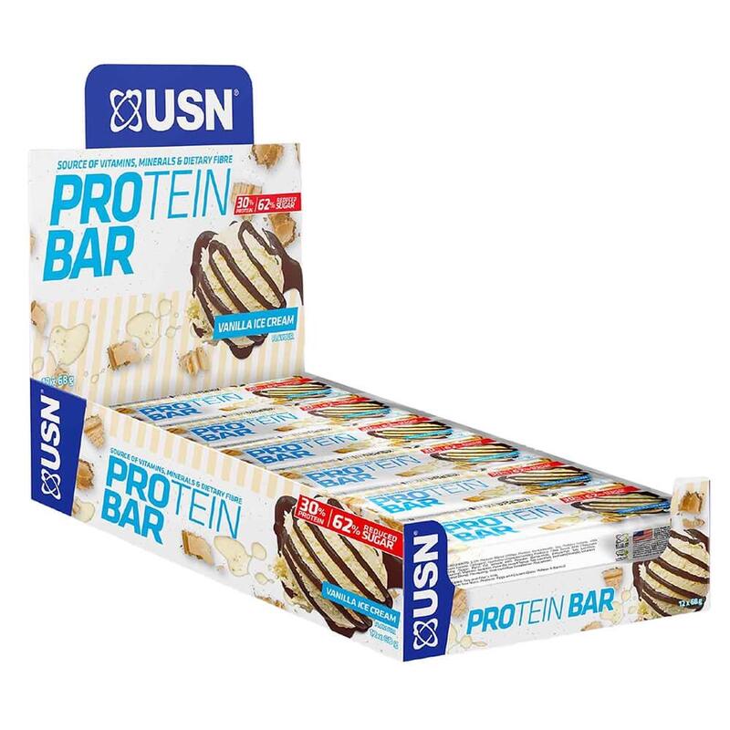 USN Protein Bar, Vanilla Ice Cream Flavor, Pack of 12