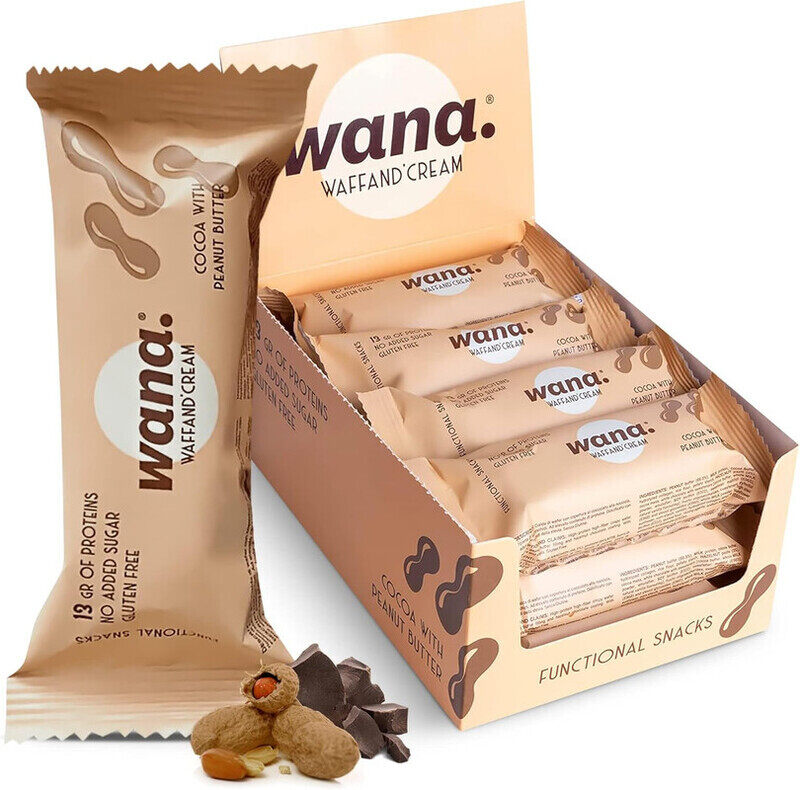 

Wana Waffand Cream Bar 43g Cocoa with Peanut Butter Pack of 12
