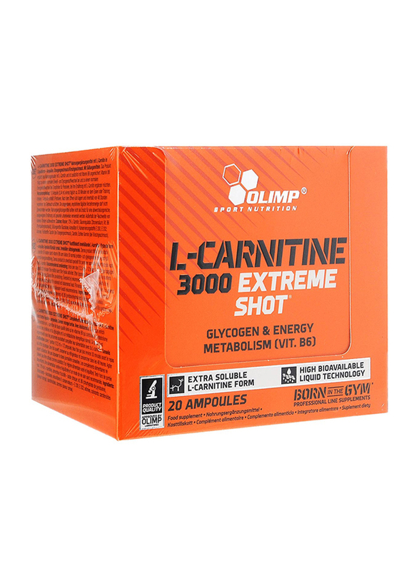 Olimp L-Carnitine 3000 Extreme Shot, 20 x 25ml, Orange