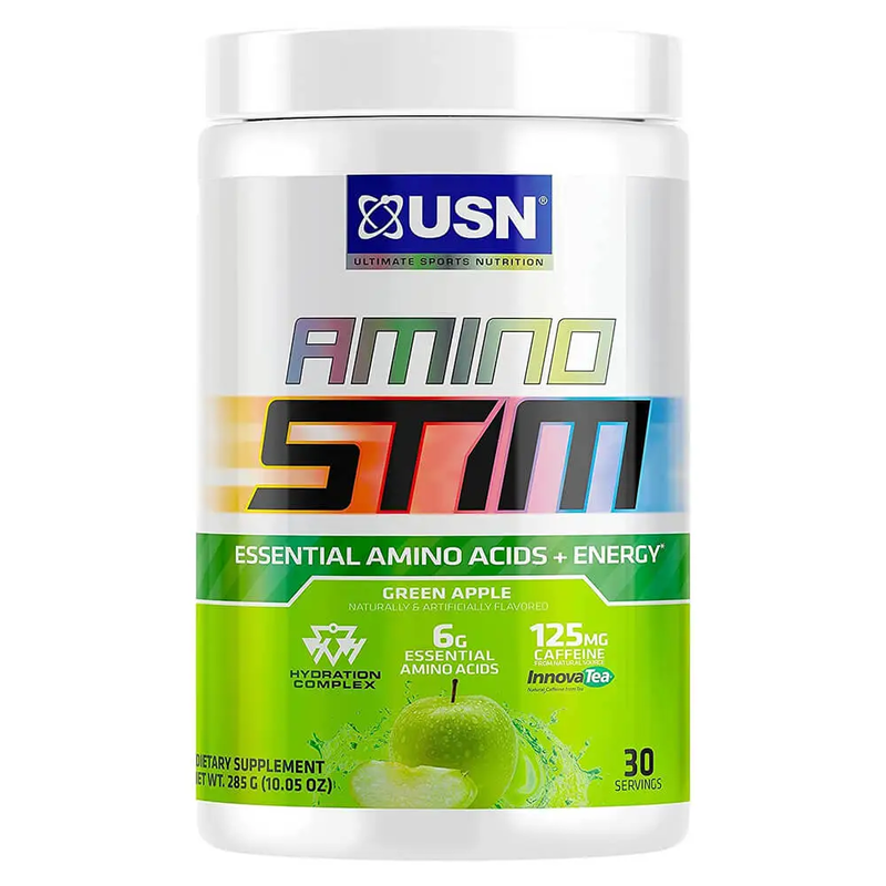 

USN Amino Stim Essential Amino Energy, Green Apple Flavor, 285g, 30 Serving
