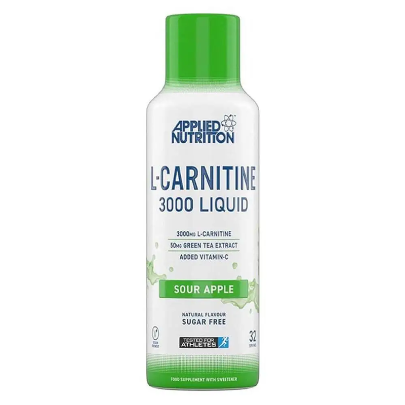 Applied Nutrition L-Carnitine 3000 Liquid, Sour Apple Flavor, 480ml, 32 Serving