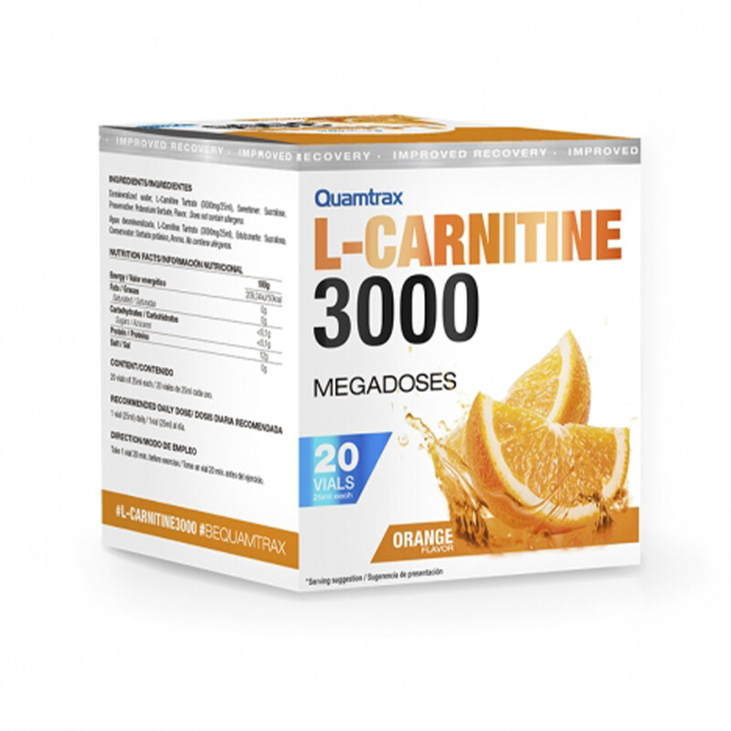 

Quamtrax L-Carnitine 3000 Shot Orange Flavor 20 Vials 500ml