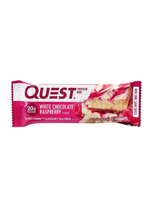 

Quest Nutrition Protein Bar, 60g, White Chocolate Raspberry