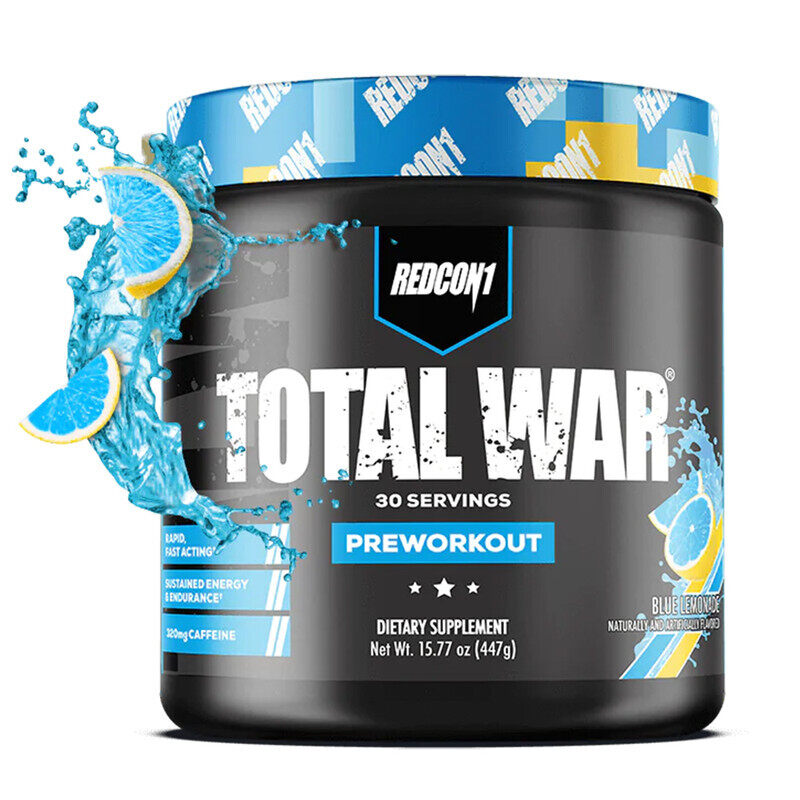 

REDCON1 Total War Pre Workout Blue Lemonade Flavor, 435g 30 Serving